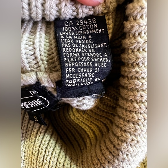 Jeanne Pierre Yellow Cotton Knit Turtleneck Sweater Size Small - Picture 11 of 16